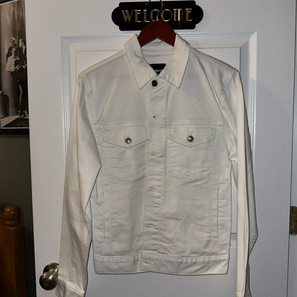 Express Men's White Denim Jacket